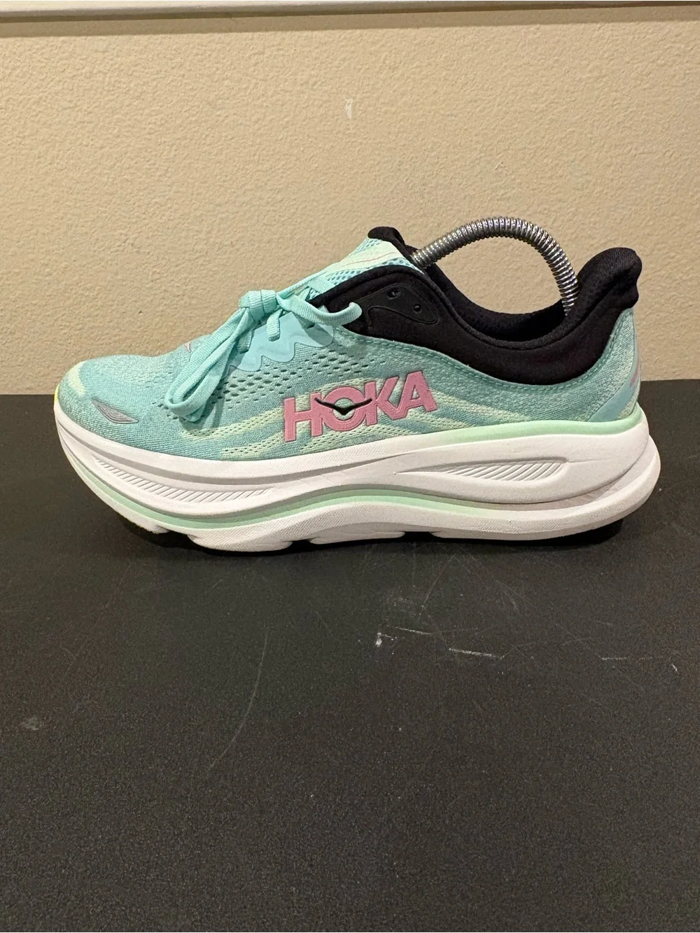 Hoka One One Bondi 9 Blue White Running Shoes New Insoles  Womens Size 9.5B